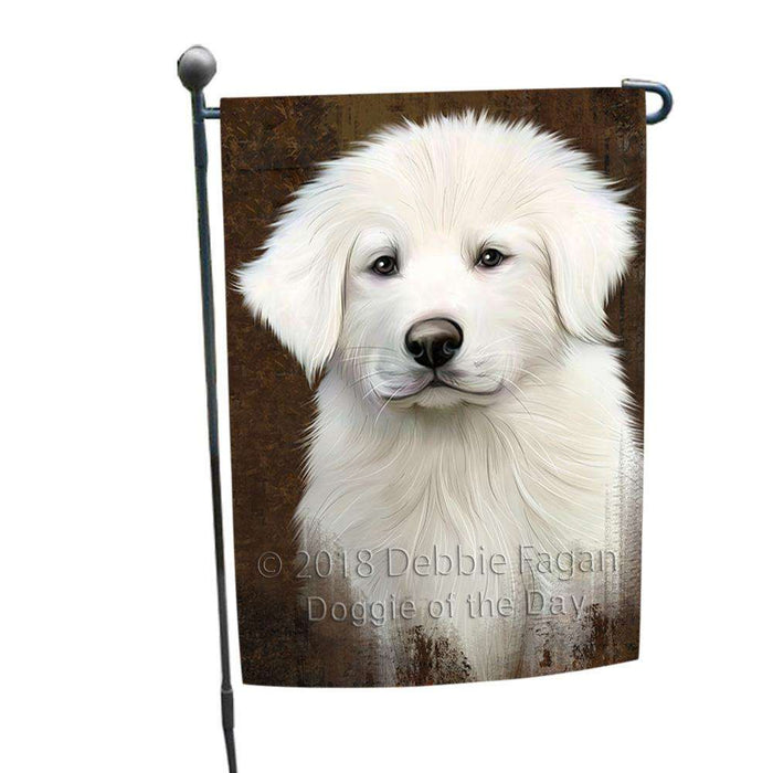 Rustic Great Pyrenee Dog Garden Flag GFLG54505