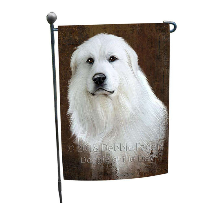 Rustic Great Pyrenee Dog Garden Flag GFLG54506