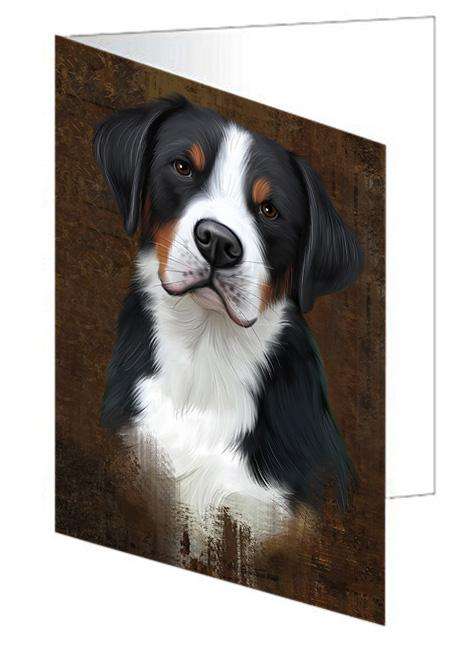 Rustic Greater Swiss Mountain Dog Handmade Artwork Assorted Pets Greeting Cards and Note Cards with Envelopes for All Occasions and Holiday Seasons GCD67364