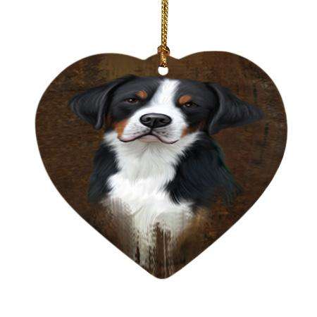 Rustic Greater Swiss Mountain Dog Heart Christmas Ornament HPOR54445