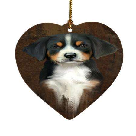 Rustic Greater Swiss Mountain Dog Heart Christmas Ornament HPOR54446