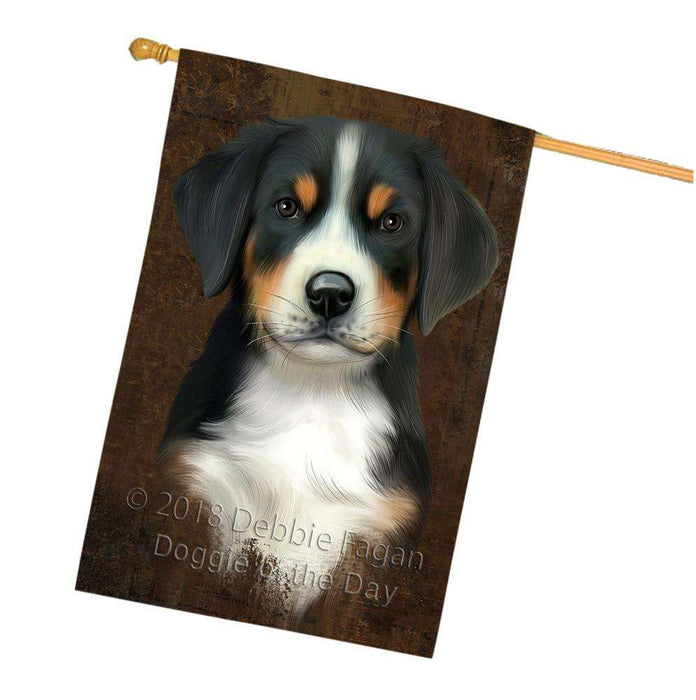 Rustic Greater Swiss Mountain Dog House Flag FLG54644
