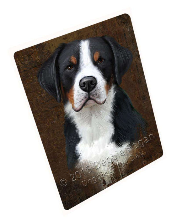 Rustic Greater Swiss Mountain Dog Large Refrigerator / Dishwasher Magnet RMAG87552