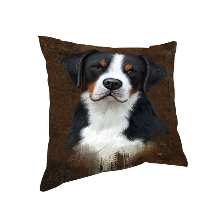 Rustic Greater Swiss Mountain Dog Pillow PIL74404