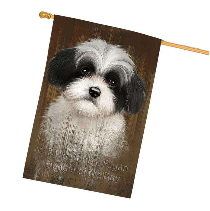 Rustic Havanese Dog House Flag FLG50441