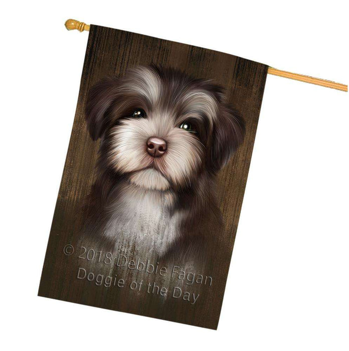 Rustic Havanese Dog House Flag FLG50442