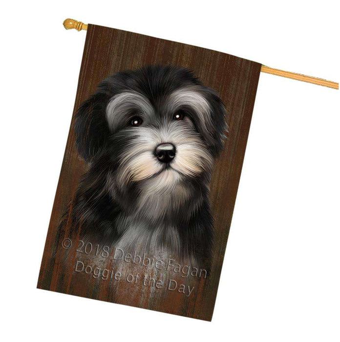 Rustic Havanese Dog House Flag FLG50444