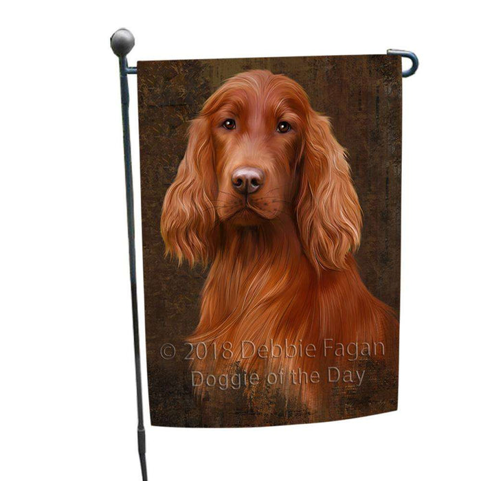 Rustic Irish Setter Dog Garden Flag GFLG54509