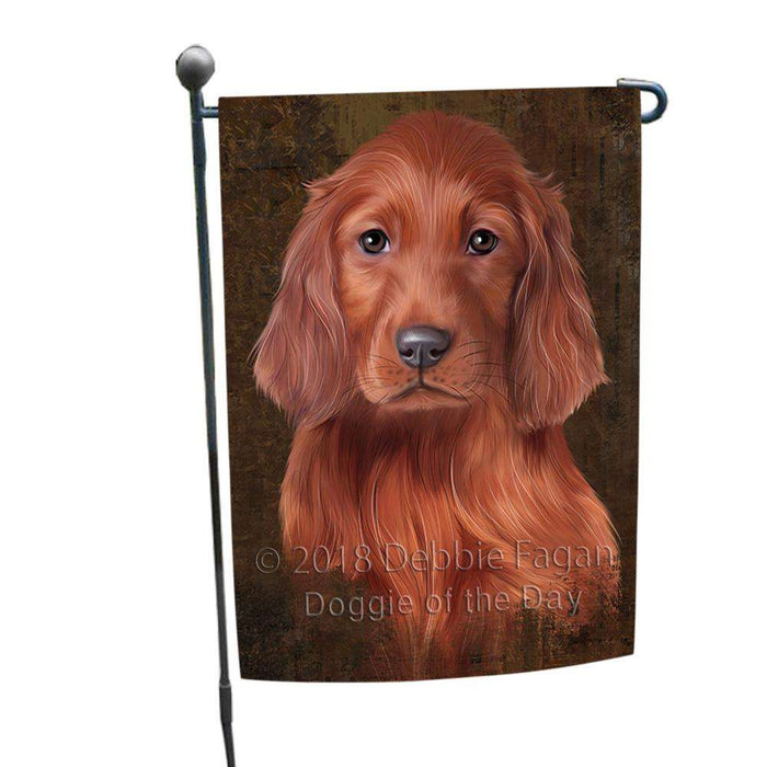 Rustic Irish Setter Dog Garden Flag GFLG54510