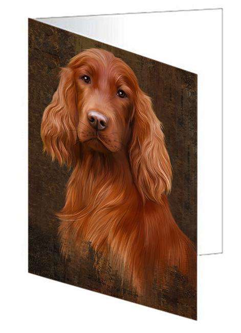 Rustic Irish Setter Dog Handmade Artwork Assorted Pets Greeting Cards and Note Cards with Envelopes for All Occasions and Holiday Seasons GCD67370