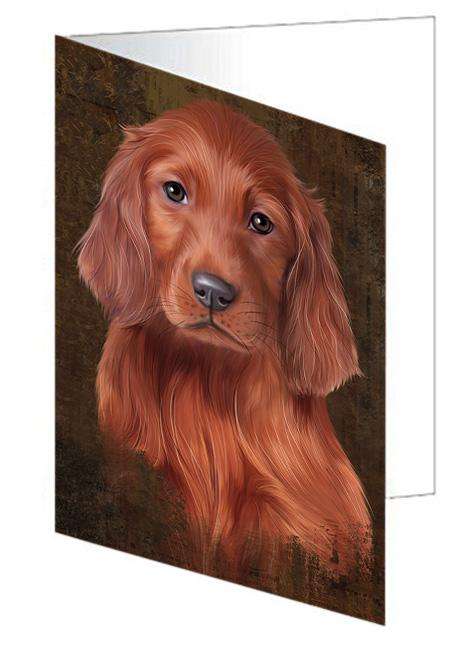 Rustic Irish Setter Dog Handmade Artwork Assorted Pets Greeting Cards and Note Cards with Envelopes for All Occasions and Holiday Seasons GCD67373