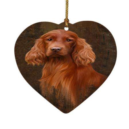 Rustic Irish Setter Dog Heart Christmas Ornament HPOR54447