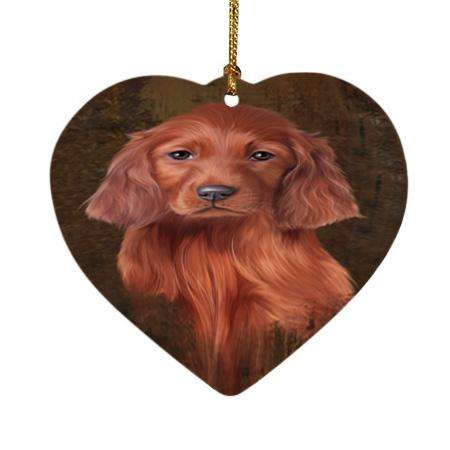 Rustic Irish Setter Dog Heart Christmas Ornament HPOR54448