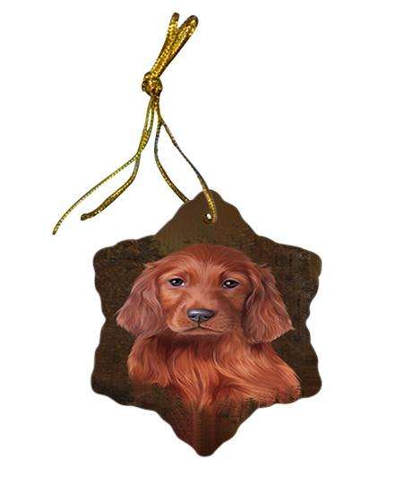 Rustic Irish Setter Dog Star Porcelain Ornament SPOR54439