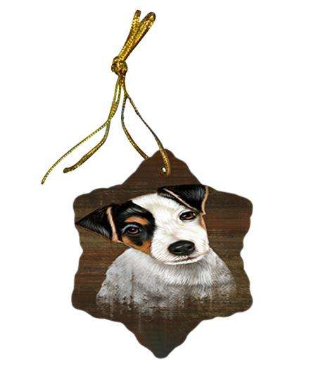 Rustic Jack Russell Terrier Dog Star Porcelain Ornament SPOR50418