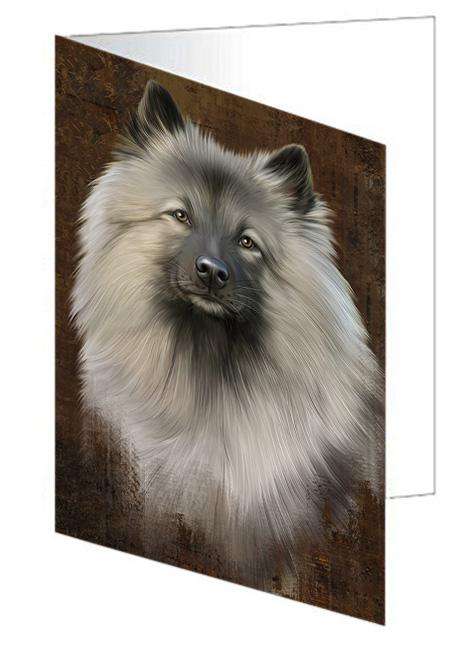Rustic Keeshond Dog Handmade Artwork Assorted Pets Greeting Cards and Note Cards with Envelopes for All Occasions and Holiday Seasons GCD67376