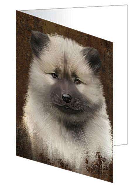 Rustic Keeshond Dog Handmade Artwork Assorted Pets Greeting Cards and Note Cards with Envelopes for All Occasions and Holiday Seasons GCD67379