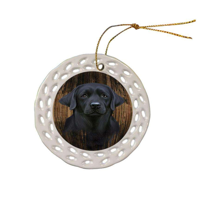Rustic Labrador Retriever Dog Ceramic Doily Ornament DPOR50569
