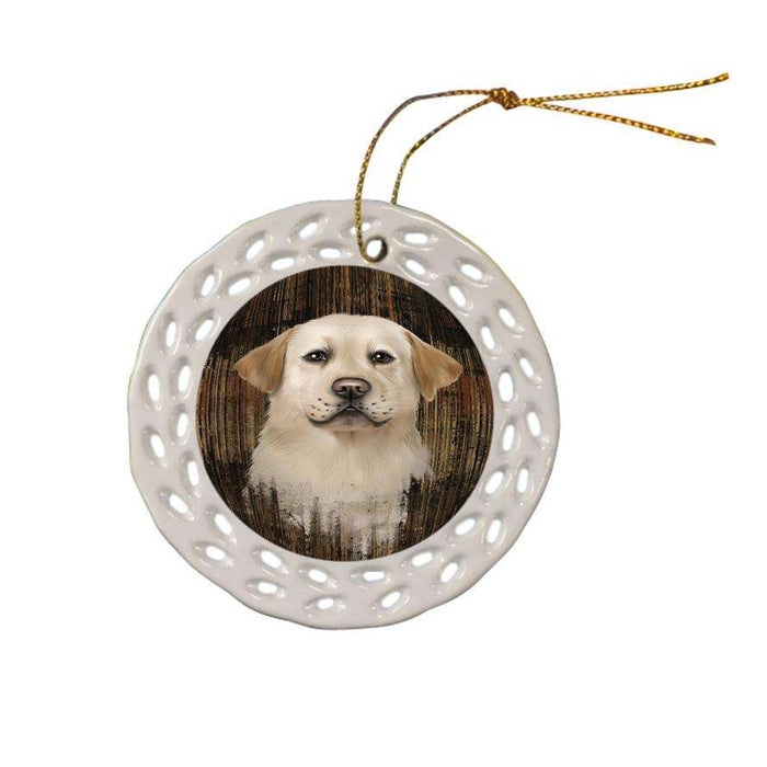 Rustic Labrador Retriever Dog Ceramic Doily Ornament DPOR50570