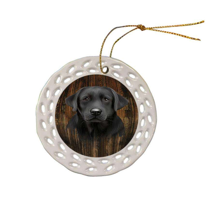 Rustic Labrador Retriever Dog Ceramic Doily Ornament DPOR50572