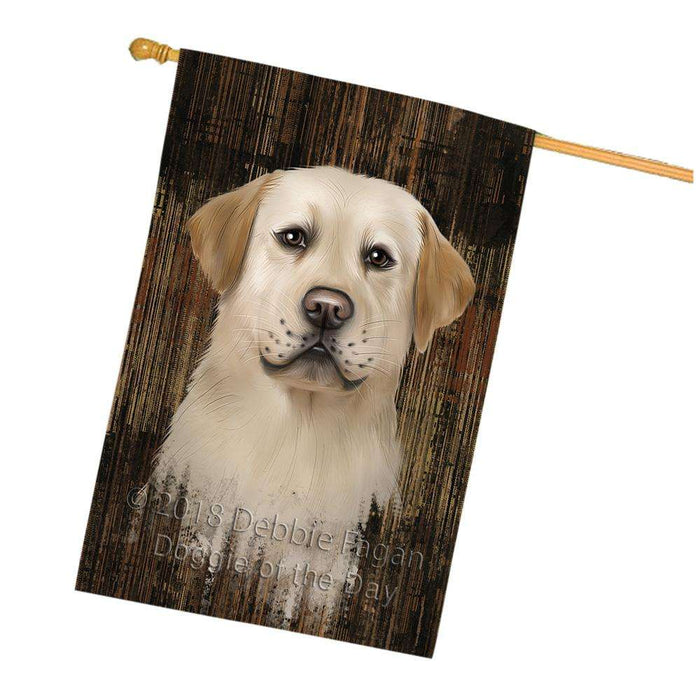 Rustic Labrador Retriever Dog House Flag FLG50599