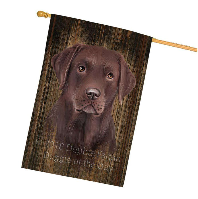 Rustic Labrador Retriever Dog House Flag FLG50600