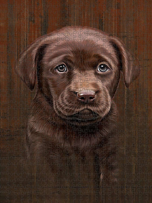 Rustic Labrador Retriever Dog Puzzle with Photo Tin PUZL48606