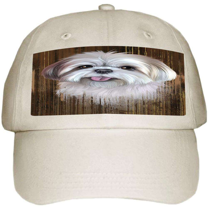 Rustic Lhasa Apso Dog Ball Hat Cap HAT55035