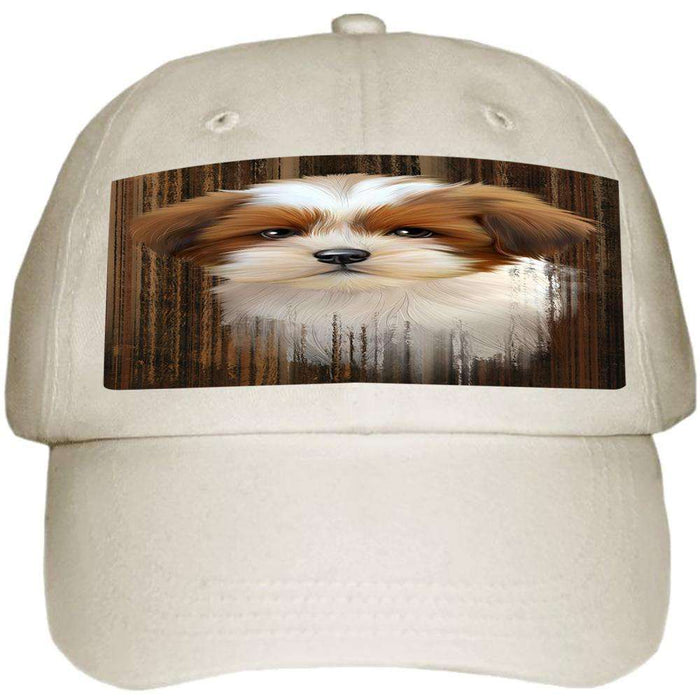 Rustic Lhasa Apso Dog Ball Hat Cap HAT55038