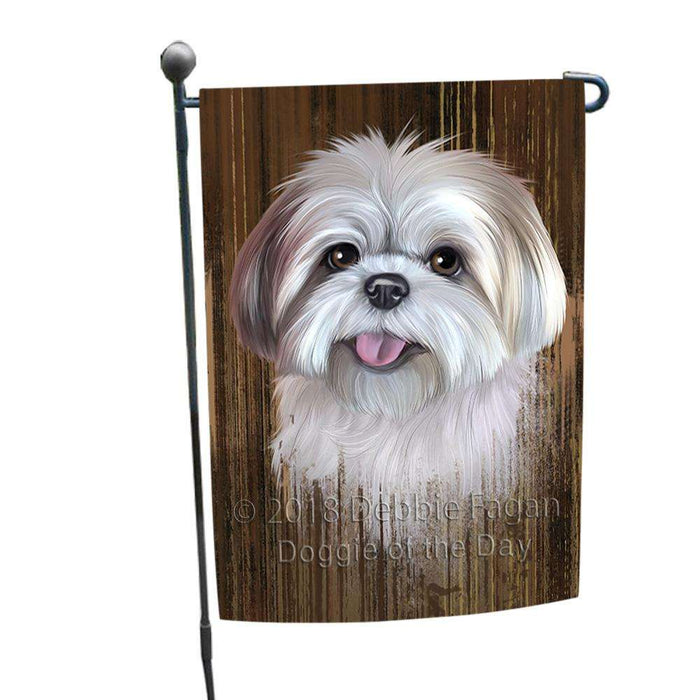 Rustic Lhasa Apso Dog Garden Flag GFLG50315