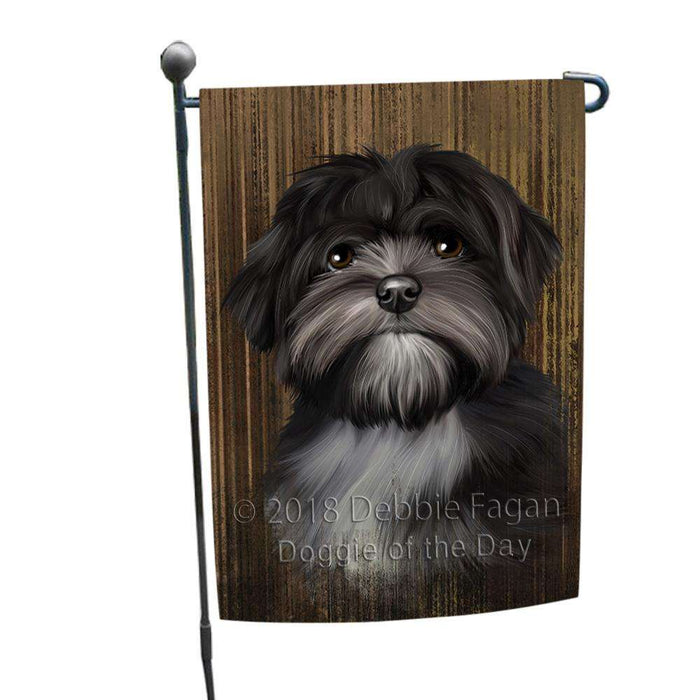 Rustic Lhasa Apso Dog Garden Flag GFLG50317