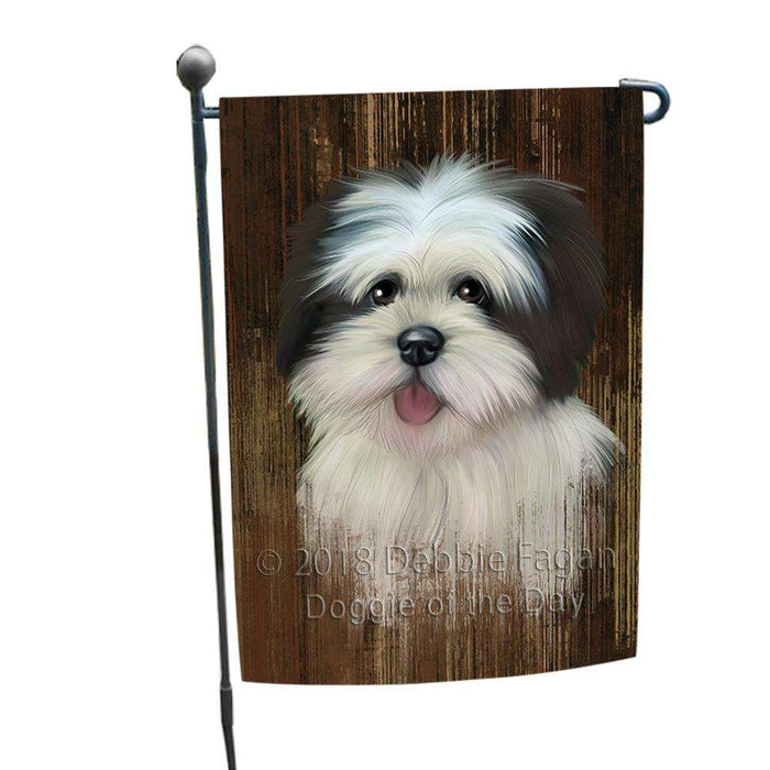 Rustic Lhasa Apso Dog Garden Flag GFLG50318