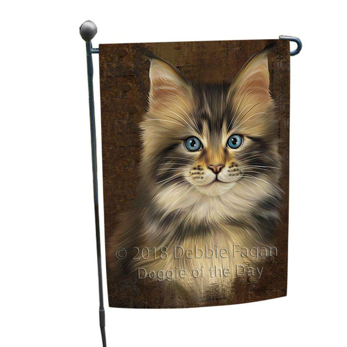 Rustic Maine Coon Cat Garden Flag GFLG54514