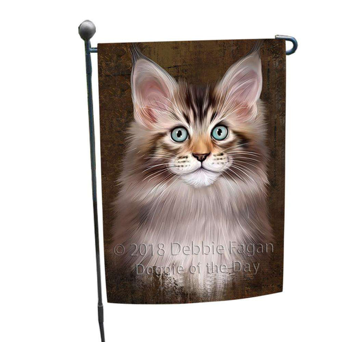 Rustic Maine Coon Cat Garden Flag GFLG54515