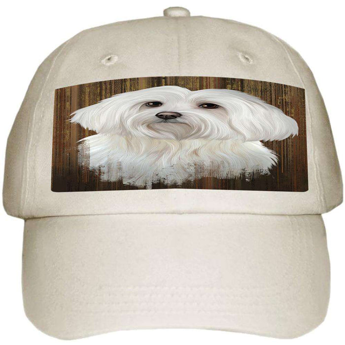 Rustic Maltese Dog Ball Hat Cap HAT55050
