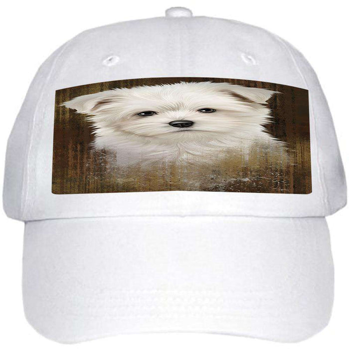 Rustic Maltese Dog Ball Hat Cap HAT55053