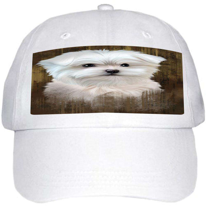 Rustic Maltese Dog Ball Hat Cap HAT55056
