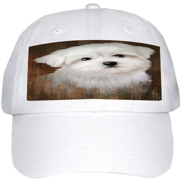 Rustic Maltese Dog Ball Hat Cap HAT55059