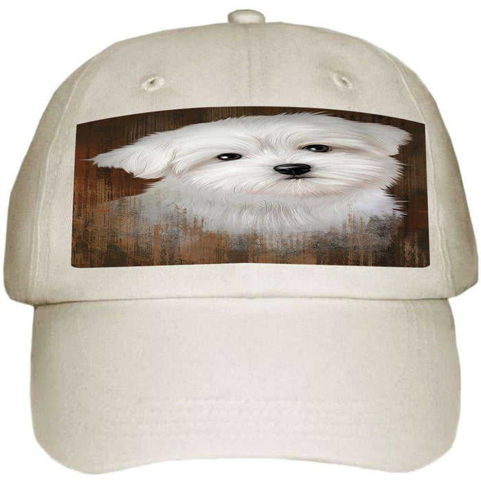 Rustic Maltese Dog Ball Hat Cap HAT55059