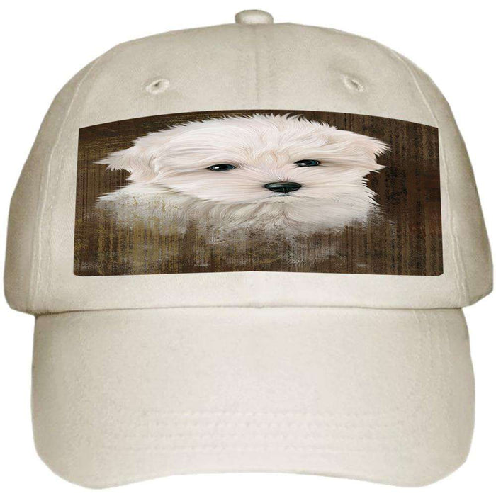 Rustic Maltese Dog Ball Hat Cap HAT55062