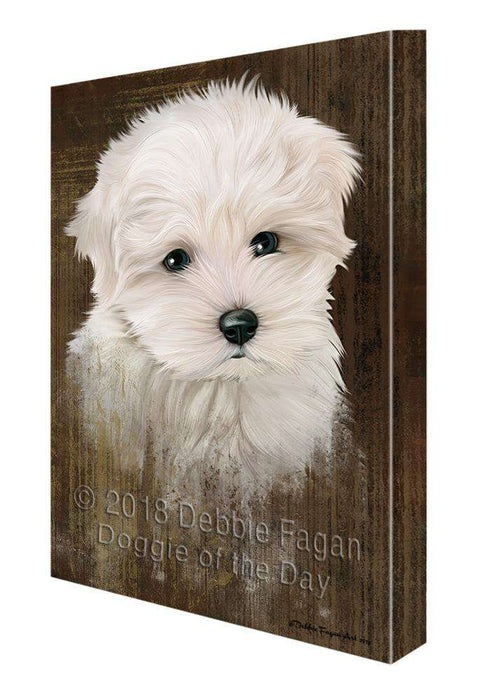 Rustic Maltese Dog Canvas Print Wall Art Décor CVS70208