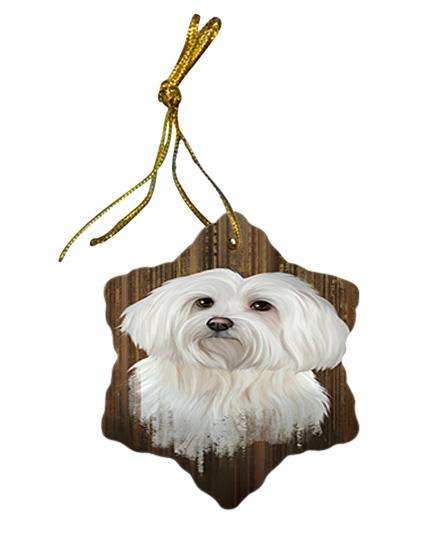 Rustic Maltese Dog Star Porcelain Ornament SPOR50425