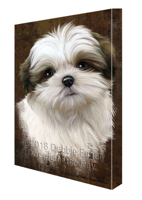 Rustic Malti Tzu Dog Canvas Print Wall Art Décor CVS107954