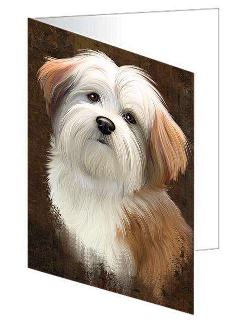 Rustic Malti Tzu Dog Handmade Artwork Assorted Pets Greeting Cards and Note Cards with Envelopes for All Occasions and Holiday Seasons GCD67394