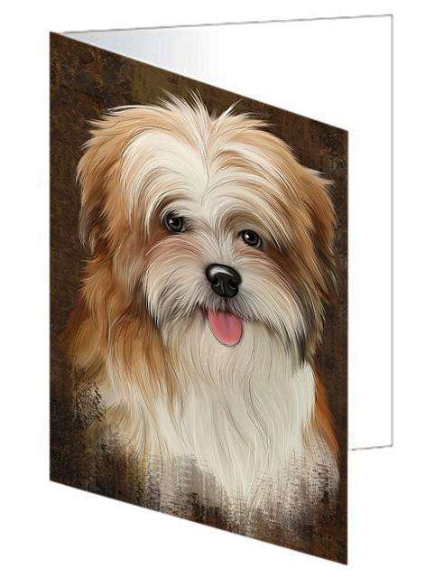 Rustic Malti Tzu Dog Handmade Artwork Assorted Pets Greeting Cards and Note Cards with Envelopes for All Occasions and Holiday Seasons GCD67406