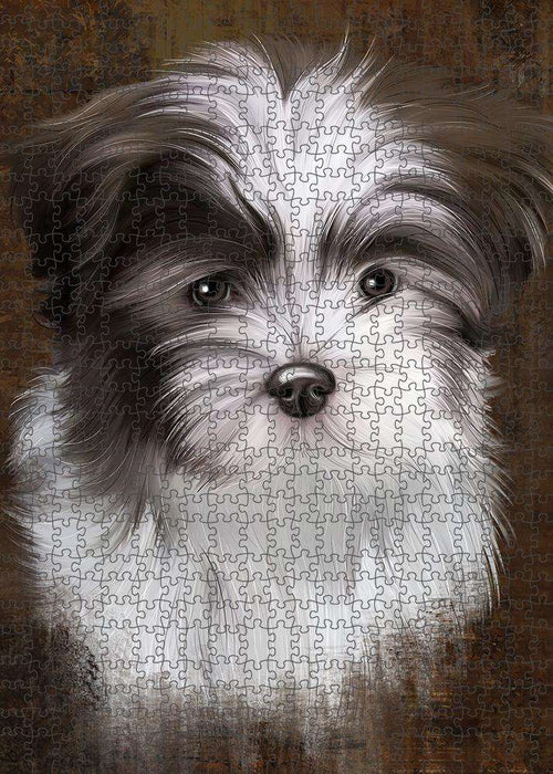 Rustic Malti Tzu Dog Puzzle with Photo Tin PUZL84984