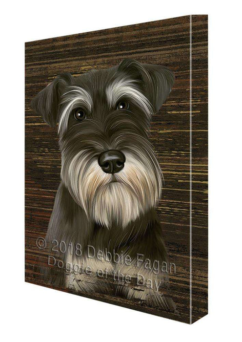 Rustic Miniature Schnauzer Dog Canvas Print Wall Art Décor CVS71486