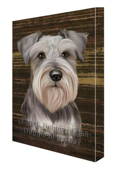 Rustic Miniature Schnauzer Dog Canvas Print Wall Art Décor CVS71495