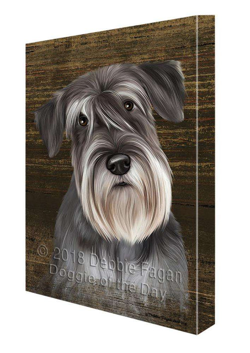 Rustic Miniature Schnauzer Dog Canvas Print Wall Art Décor CVS71504