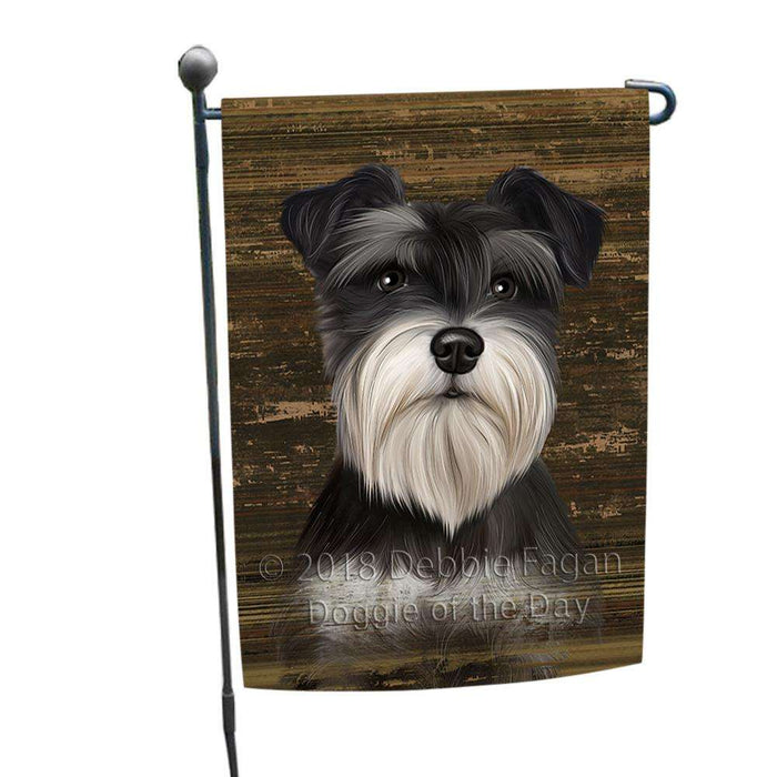 Rustic Miniature Schnauzer Dog Garden Flag GFLG50469